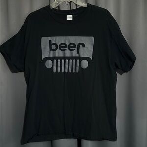 Gildan Black Graphic Tee With Grey Beer (Jeep) Graphic